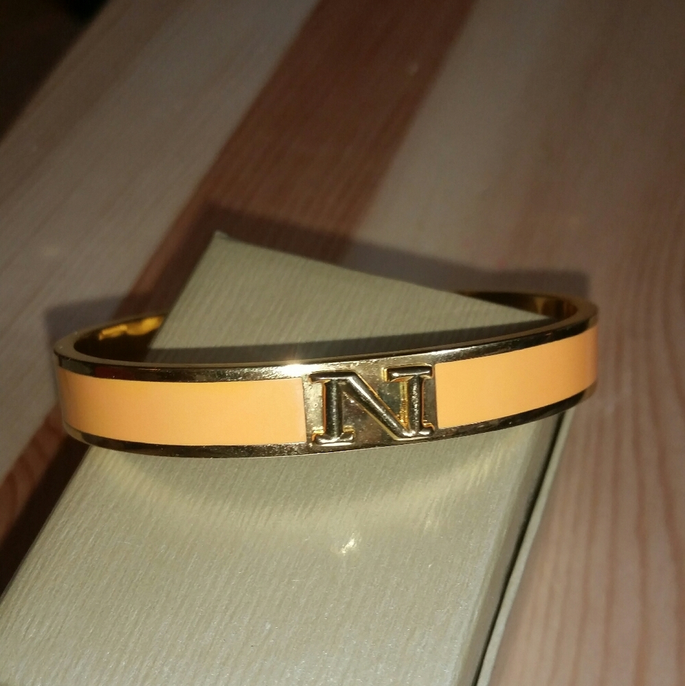 C. Wonder Gold 'N' Initial Orange Enameled Cuff